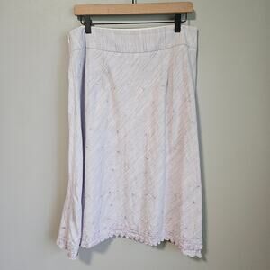 Gap Skirt Size 8 Pastel Purple Cotton Butterfly Embroidered Midi Y2K Cottagecore